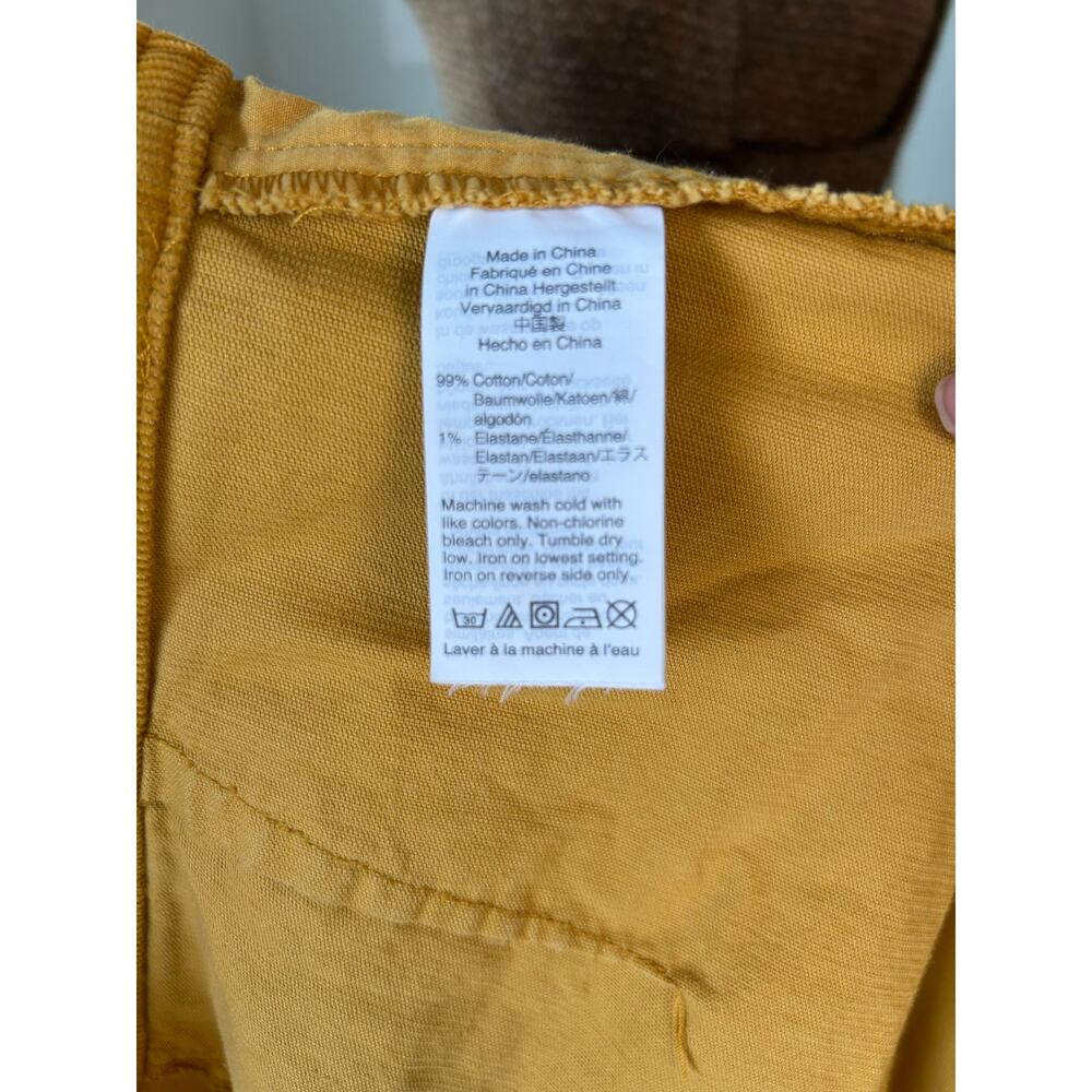 J.Crew Mustard Corduroy Button Front Dress Size 8 Yellow Pinafore Cottagecore - Picture 4 of 4